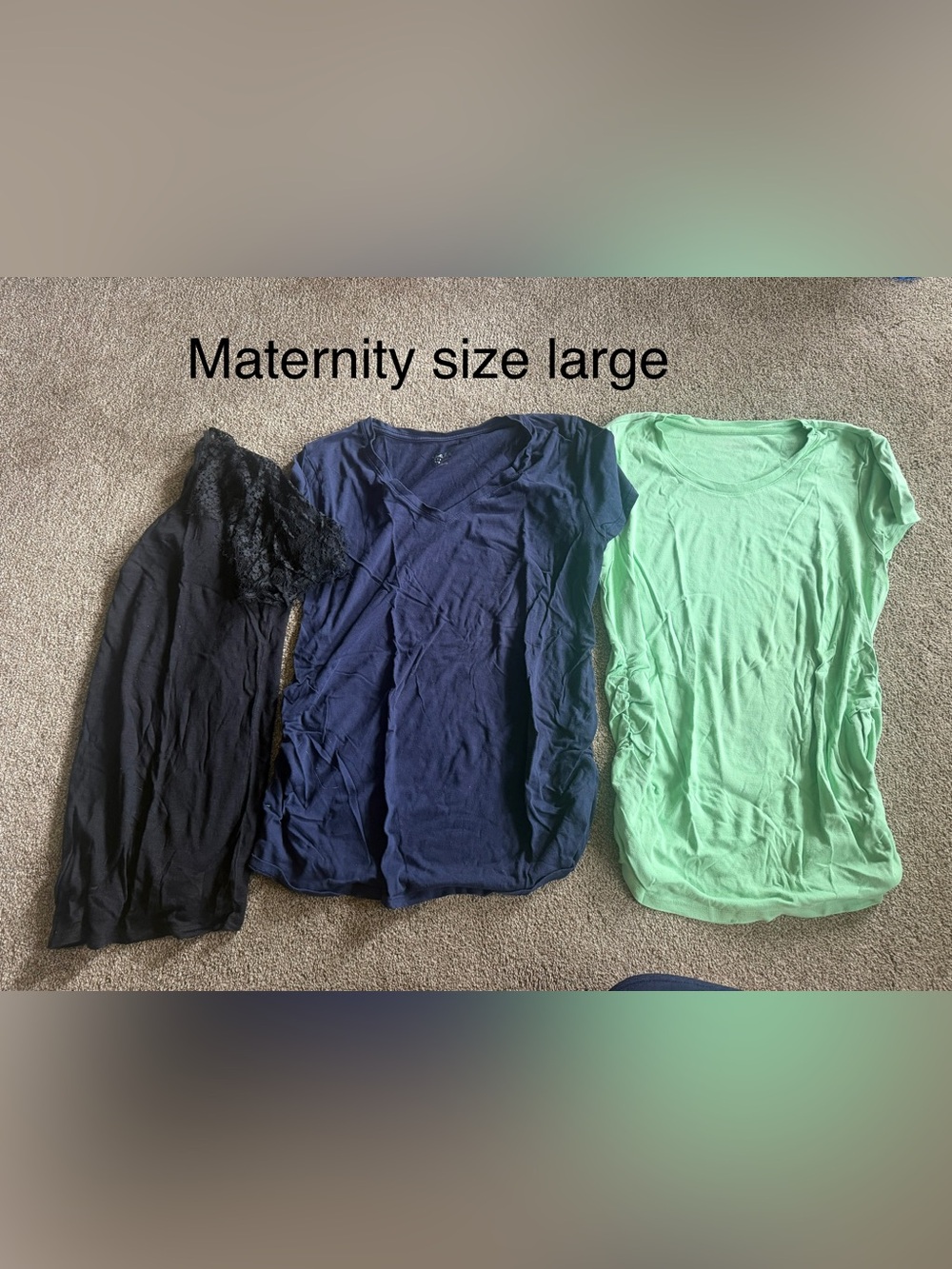 Maternity short sleeve shirts, all size large maternity